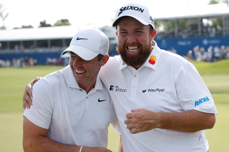 Rory McIlroy and Shane Lowry celebrate winning last year's Zurich Classic of New Orleans. Photograph: Chris Graythen/Getty Images