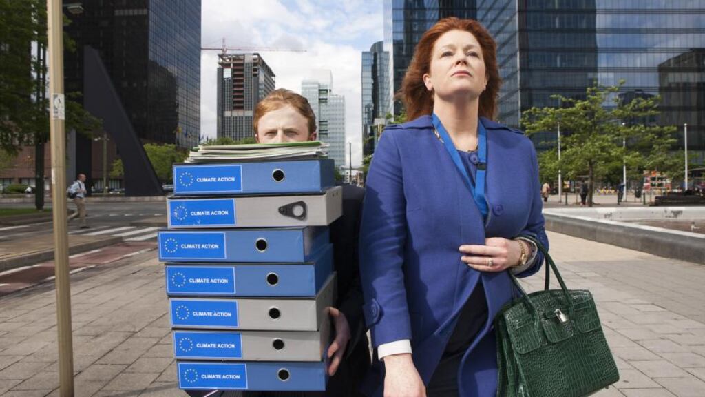 Bláthnaid Ní Chofaigh in TG4’s political comedy drama Crisis Eile. The station has been asked to revise the five-year strategy plan it submitted to the Broadcasting Authority of Ireland’s review of public media funding.