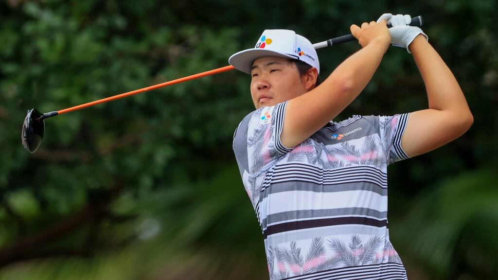 Sungjae Im of South Korea during the fourth round of the Honda Classic in Florida. Photograph: EPA