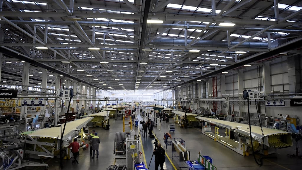More than 1,000 people in Bombardier’s Belfast plant are directly employed manufacturing wings for CSeries planes. Photograph: Clodagh Kilcoyne/Reuters