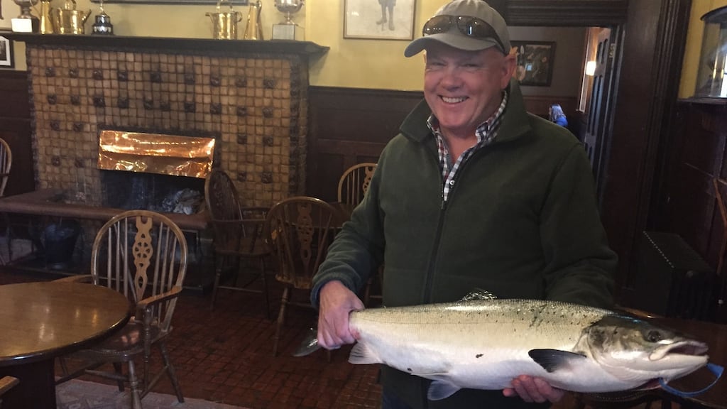 Seamus O’Neill from Cavan with his 6.3kg beauty at Ballynahinch Castle Fishery.