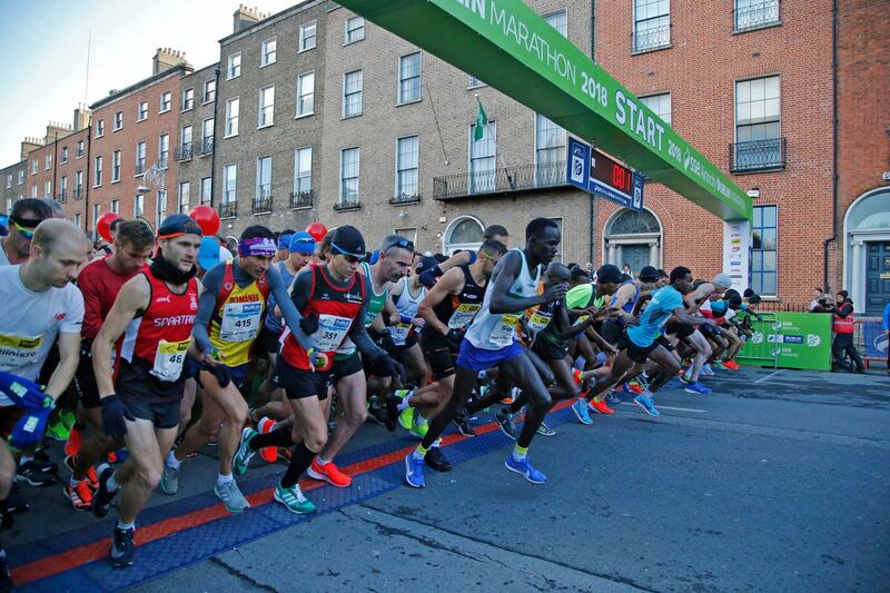 The runners take off at 8.55am.  Photograph Nick Bradshaw/The Irish Times