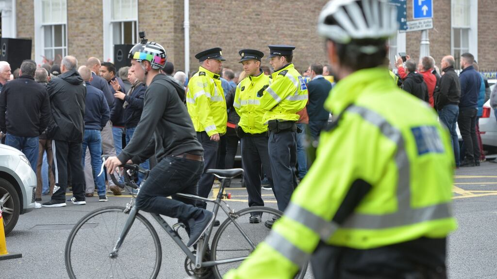 Gardaí police a protest in Dublin: The Government’s view is that if it concedes a special deal for either the teachers or the gardaí outside the Lansdowne Road Agreement then the pay pact is dead. FIle photograph: Alan Betson