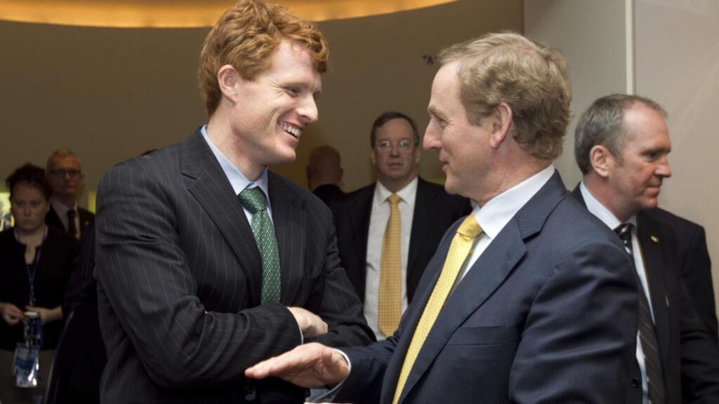 Joseph Kennedy III in conversation with then taoiseach Enda Kenny in Boston in 2012: the 42-year-old has been appointed as the new US special envoy to the North.