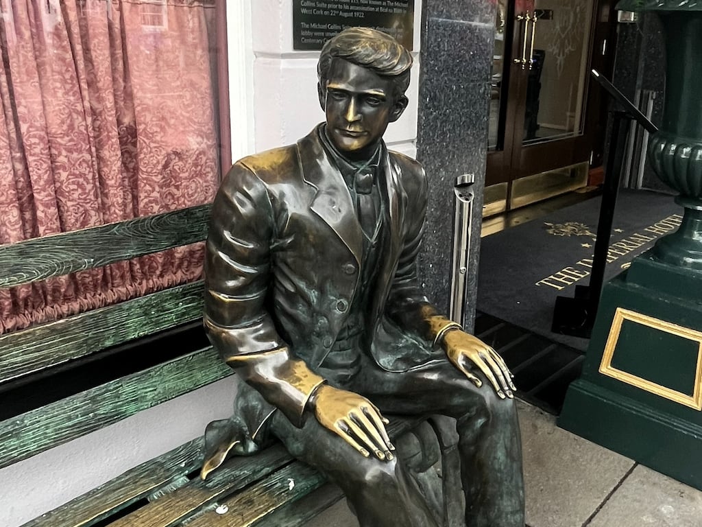 'Will he smile for you?': Statute of Michael Collins outside Cork's Imperial Hotel