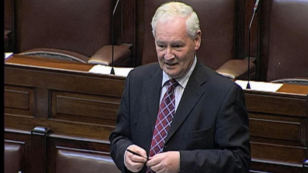 Dinny McGinley, Fine Gael TD, speaking in the Dáil yesterday. Photograph: Leinster House Television