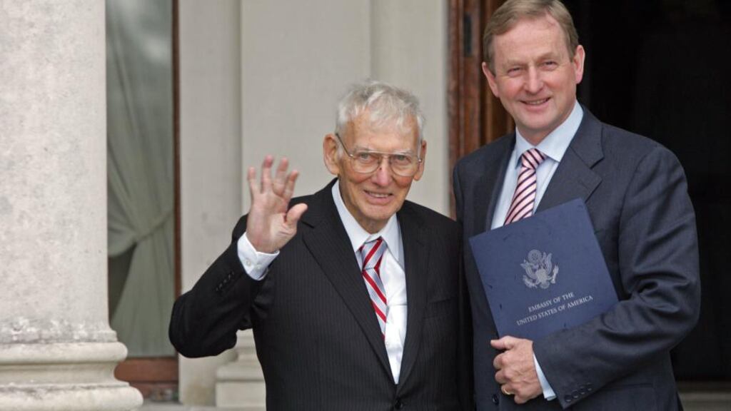 Former US ambassador to Ireland Dan Rooney with Taoiseach Enda Kenny. Mr Rooney stood down in late 2012. Photograph: Eric Luke