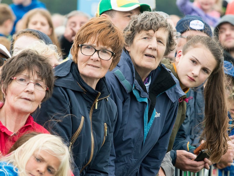 Crowds waiting to see the holy father Pope Francis in the Phoenix Park.
Photograph: Dave Meehan/The Irish Times