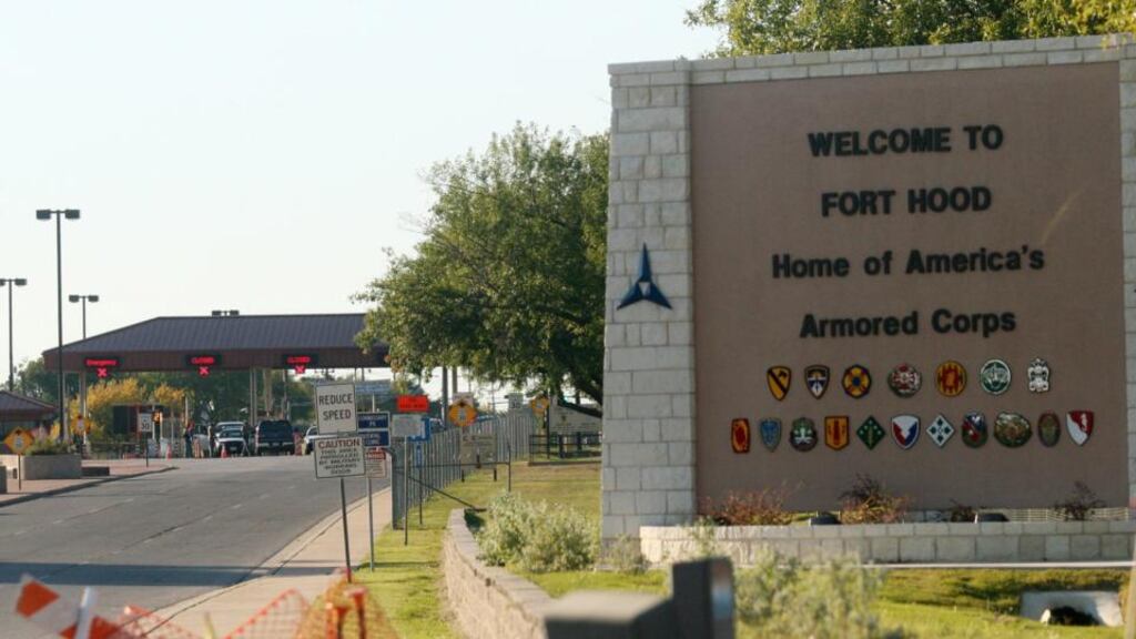 Fort Hood Army Base in Texas, where there’s been a shooting incident. Photograph: PA