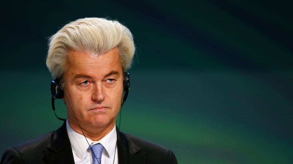 Dutch far-right Party for Freedom (PVV) leader Geert Wilders: said that if a bullet came “from the left”,  he would know where it came from. Photograph: Alessandro Garofalo/Reuters