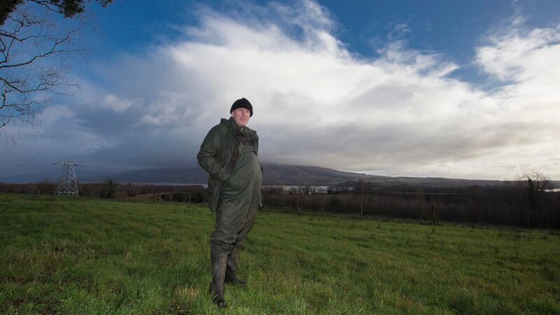 Tommy Earley on his land. Photograph: Brian Farrell