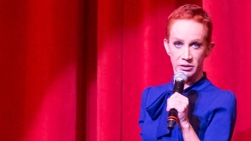 Kathy Griffin at the Best In Drag Show 2017 at Orpheum Theatre in Los Angeles in October. She shaved her head in solidarity with her sisiter, who died of cancer in September. Photograph: by Greg Doherty/Getty Images