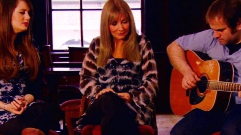 Frances performing with son Eoghan and daughter Aoife.