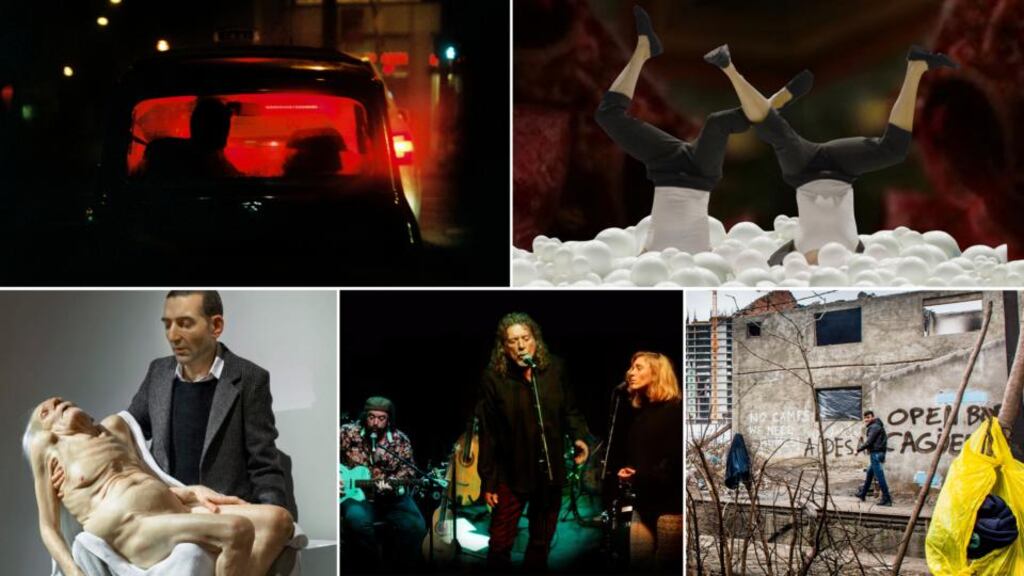 Galway International Arts Festival 2019: (top) Citysong, and 6Skin, by Alice Maher and Aideen Barry; (bottom) Still Life (Pieta) by Sam Jinks; Robert Plant; and from Sarah Hickson’s work in development
