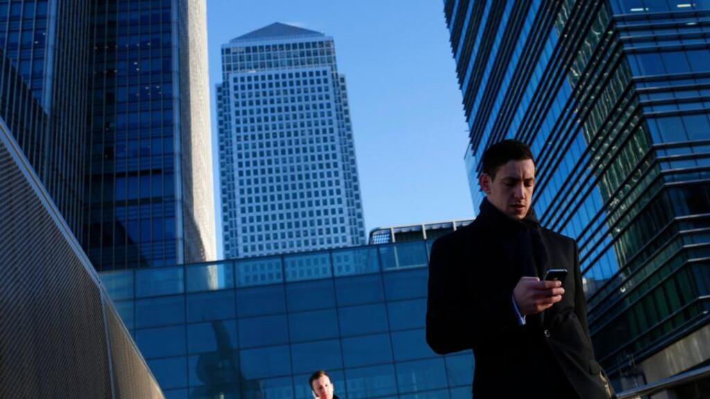Canary Wharf: London’s financial services hubs is now home to a cluster of fledgling banking technology companies. photograph: eddie keogh/reuters