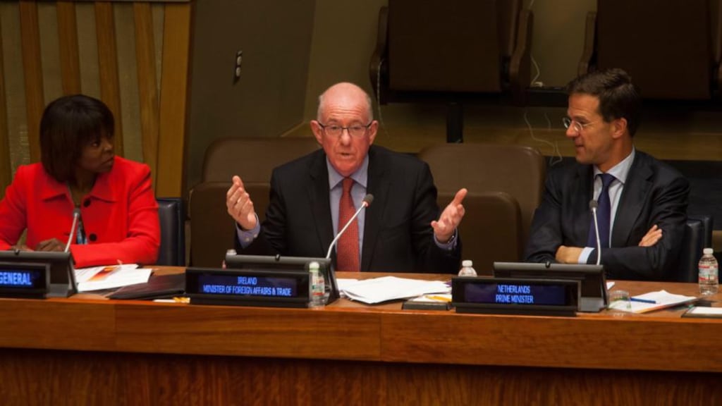 Minister for Foreign Affairs and Trade Charlie Flanagan at a UN peacekeeping summit in New York.
