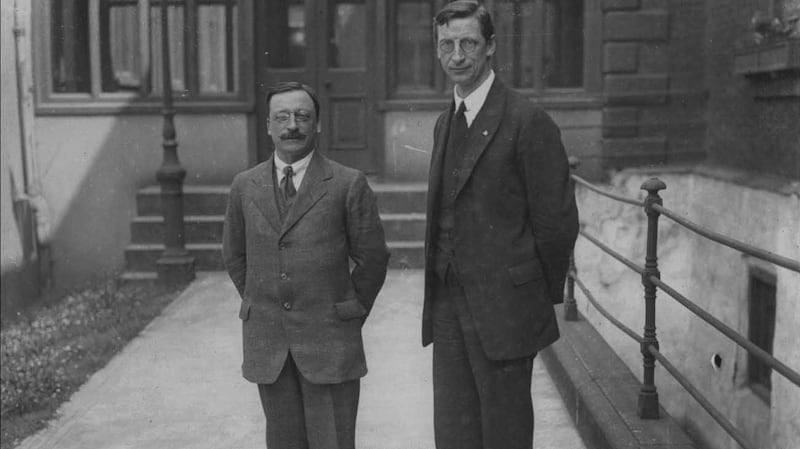 Arthur Griffith and Eamon de Valera. Grifith was anti-Semitic.De Valera's enemies portrayed him as a ‘half-breed Jew from Bruree’, ironically echoing British and loyalist propaganda.