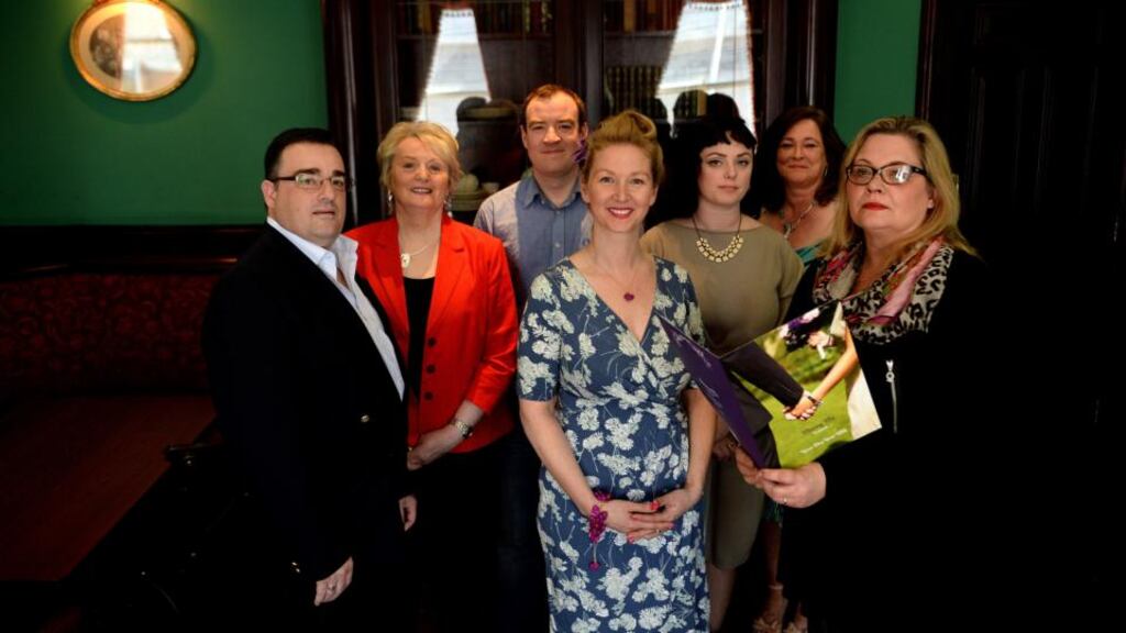 Pictured, from left, are JP Connolly, Susan Ryder, Chris Gordon, Dr Lorraine Nancy O Brien, Christine Mc Quillan, Mary Grant, and Irish Times ‘trainee’ celebrant Kate Holmquist. Photograph: Cyril Byrne