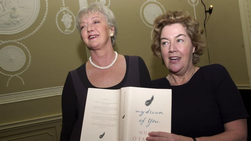 Nuala O’Faoláin with her autobiography My Dream of You and Marian Finucane in 2001. Photograph: Cyril Byrne