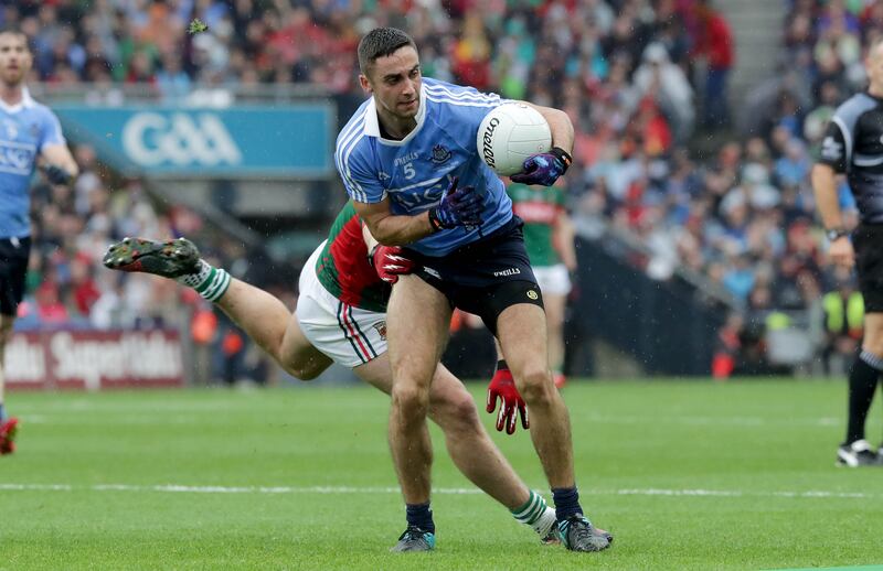 Dublin's James McCarthy resists pressure during the 2016 All-Ireland final. Photograph: Morgan Treacy/Inpho