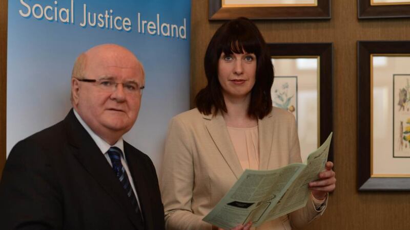 Social Justice Ireland director Dr Seán Healy with policy analyst Michelle Murphy. Photograph: Cyril Byrne