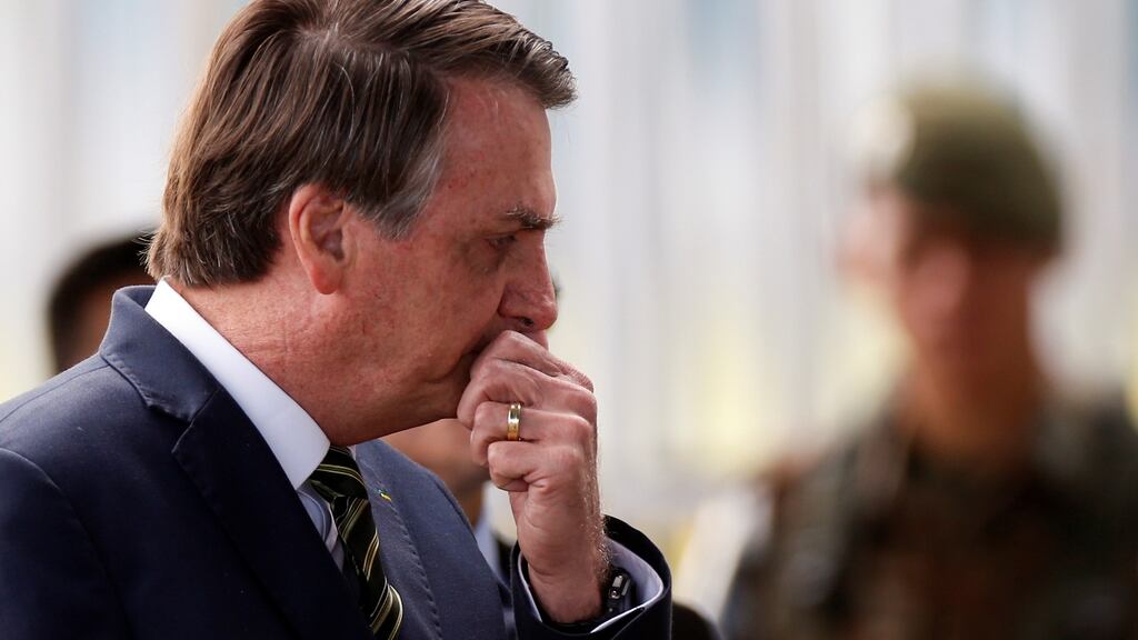 Brazil’s president Jair Bolsonaro: “The generals in the palace know Bolsonaro is completely out of his depth. He is the wrong man in the wrong place at the wrong time,” says political consultant André Pereira César.  Photograph: Adriano Machado/Reuters