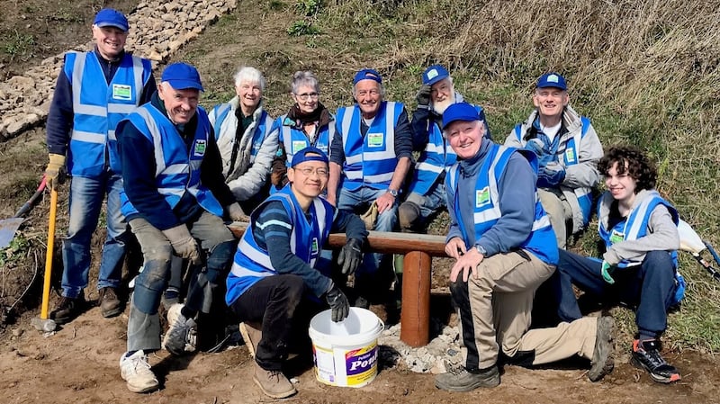 The Dalkey Tidy Towns team, who worked on the ‘Éire’ sign for six months
