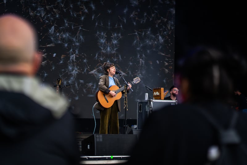 All Together Now: Cavan folk singer Lisa O'Neill performs on the main stage. Photograph: Stephen Golden