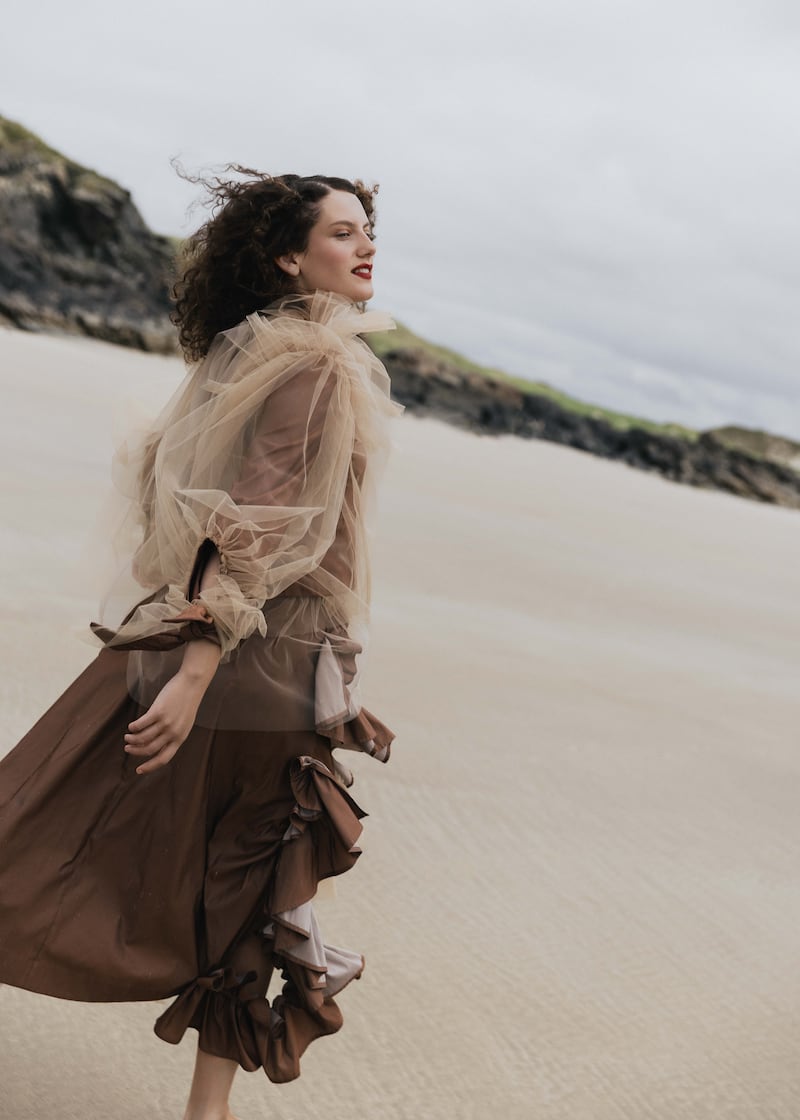 Skirt and jacket by Ellie Moloney NCAD graduate. Photograph: Chloe Aillud