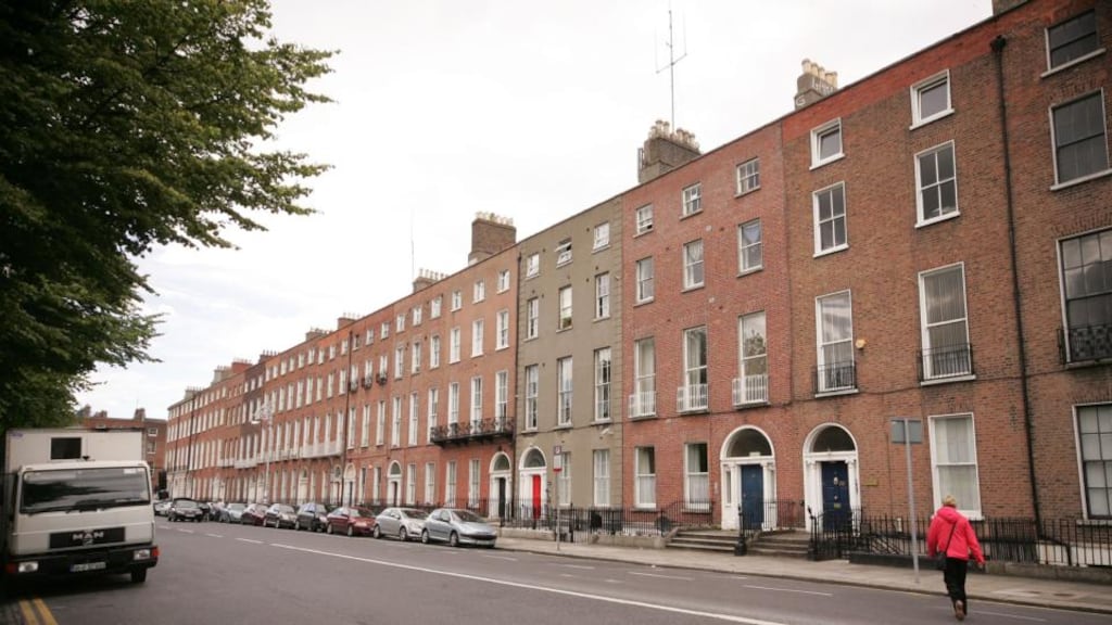 A family with three children  under the age of six were sleeping rough around Mountjoy Square in Dublin last night. Photograph: Alan Betson