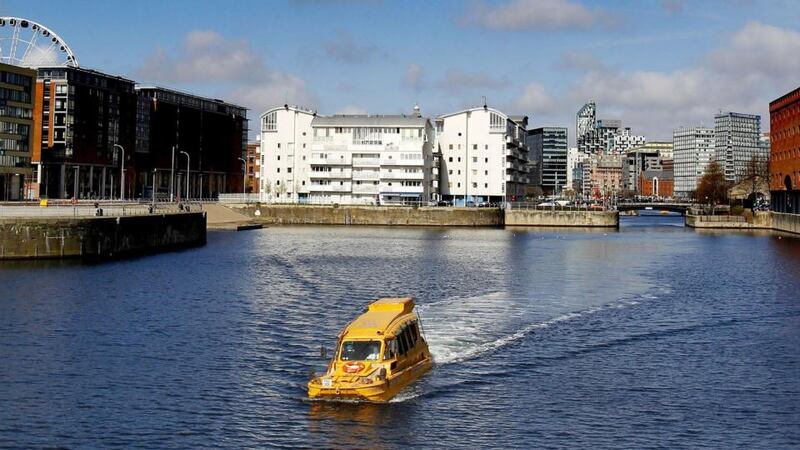 File photo of a Duckmarine tour bus in Albert Dock, Liverpool. Photograph: Peter Byrne/PA Wire