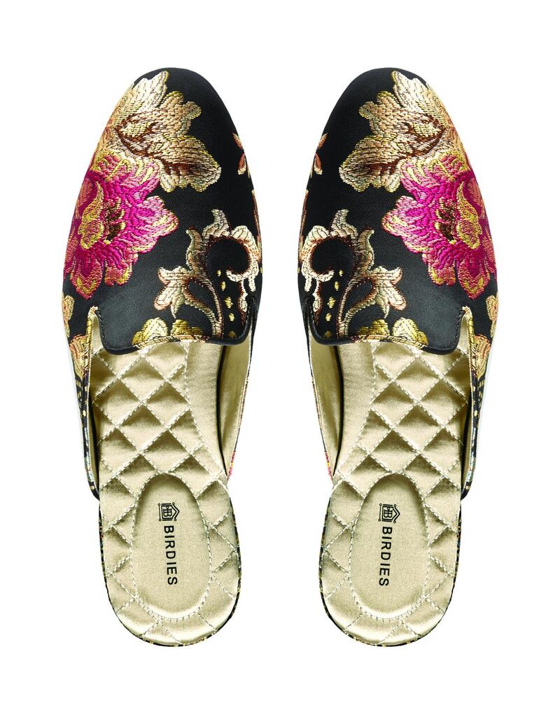 Floral jacquard Birdies Slippers $140 (€123).  Shipping to Ireland $20(€18). Photograph: Kevin Tiell.
