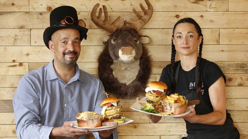 Chris Telford, co-owner, and Emma O’Riain, head chef, in The Hungry Moose in Kilkenny, winner of Ireland’s best burger