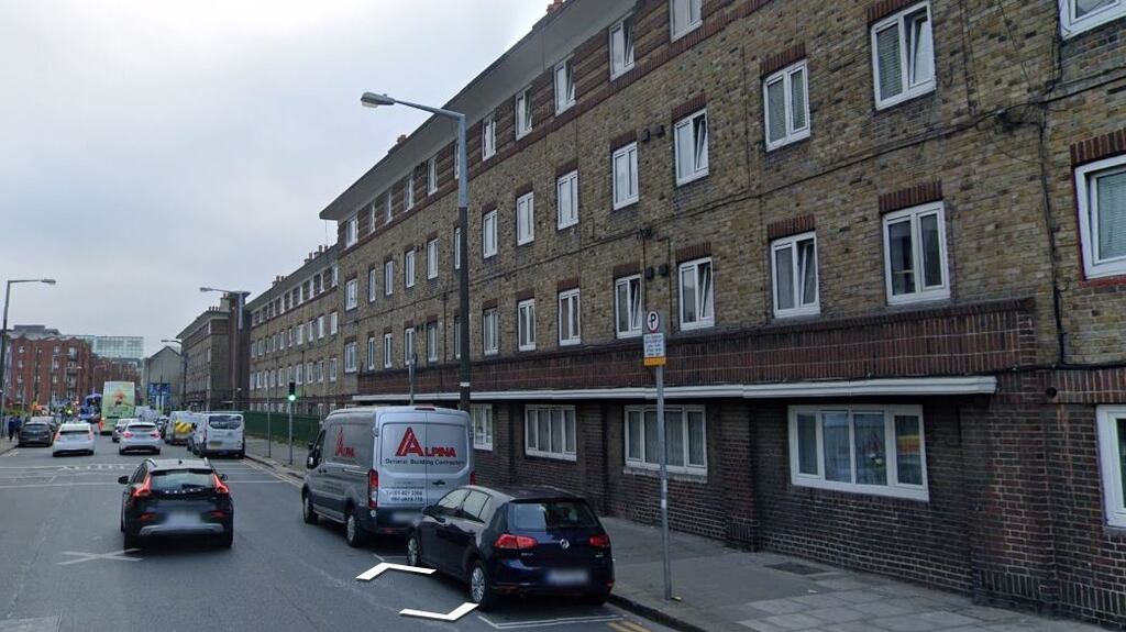 Gardaí responded to reports of an incident at Markievicz House (general view above), Dublin city centre, at about 11am on Monday morning. File photograph: Google Street View