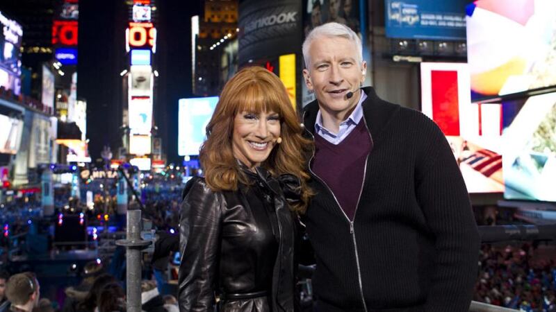 Severed relationship: Kathy Griffin with Anderson Cooper on a CNN New Year’s Eve special