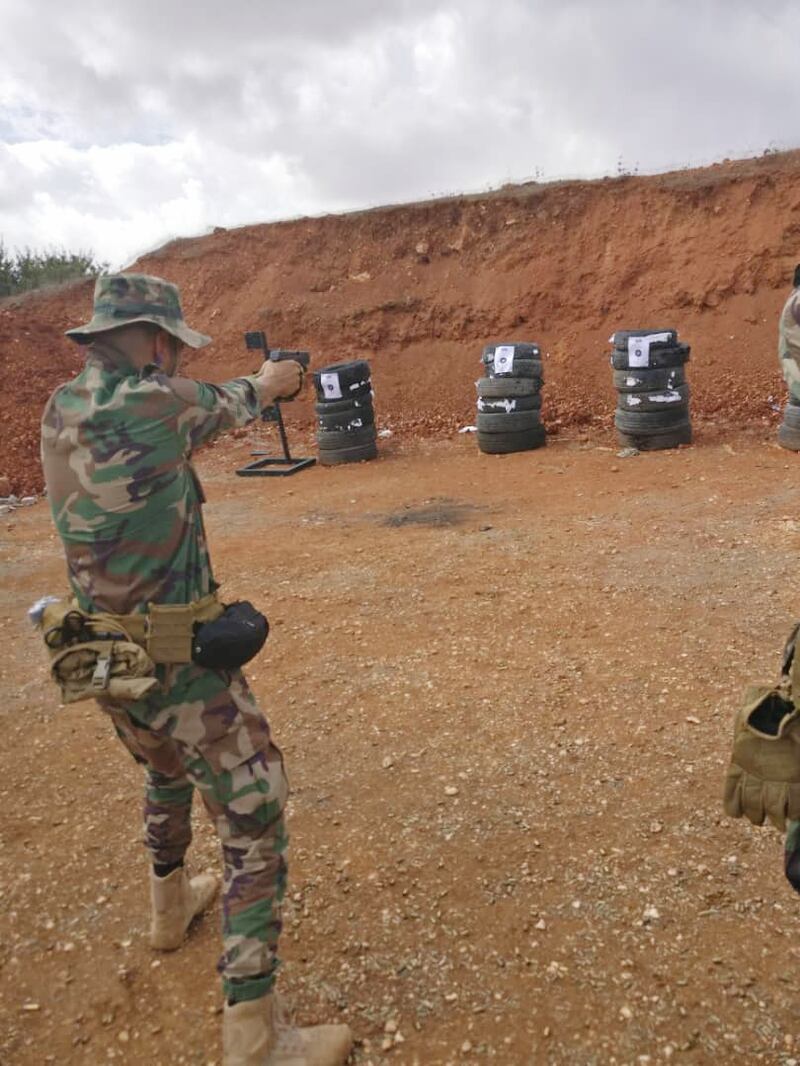 A Libyan troop on a firing range