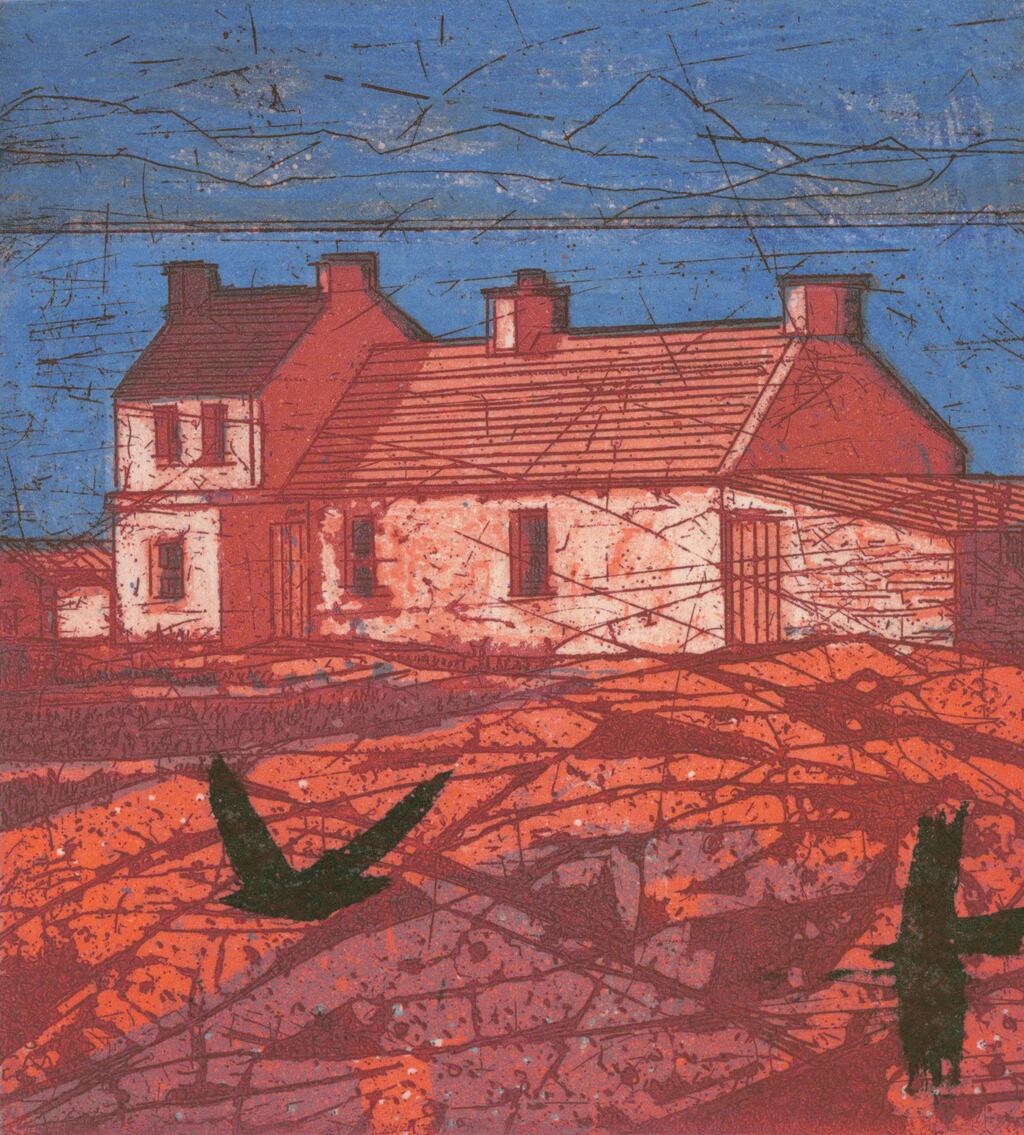 Island Home. Etching by Niall Naessens