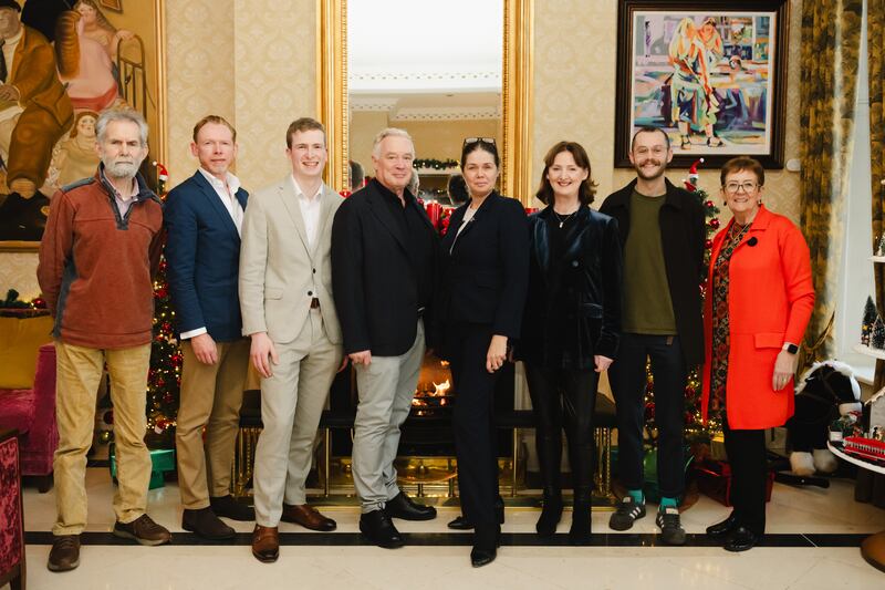 Finalists and judges at The K Club/Food Month at The Irish Times amateur wine enthusiast competition (left to right); Jim Waldron, Jonathan Staunton, Conor Killian, John Wilson, Lisa O'Doherty, Marie-Claire Digby, Josh Behan and Eilish Fitzgerald.