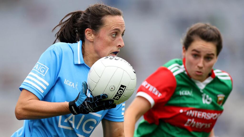 Hannah Tyrrell on the ball during Dublin’s All-Ireland semi-final win over Mayo. Photograph: James Crombie/Inpho