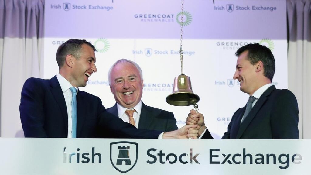 Greencoat Renewables starting the company’s first day of trading on the Irish Stock Exchange.
