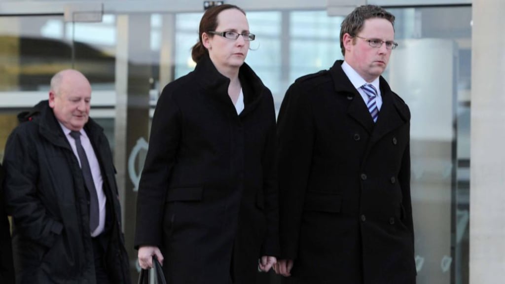 Elaine O’Hara’s sister Anne Charles and brother John O’Hara at the Central Criminal Court on Monday. Photograph: Mark Stedman/Photocall Ireland
