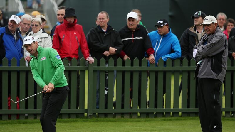 Bob Rotella (right) stayed in Pádraig Harrington's house in Scotland for the week when he made his Major breakthrough at Carnoustie in 2007. Photograph: Andrew Redington/Getty Images