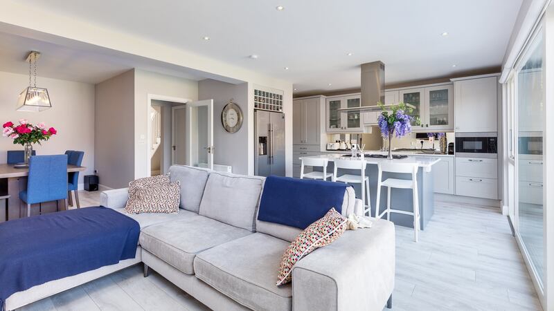 The dining and living area