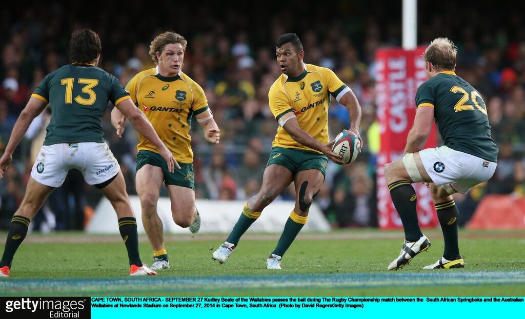 Kurtley Beale was fined by the Australian Rugby Union for sending a lewd text message to former team manager Di Patson. Photograph: Getty Images.
