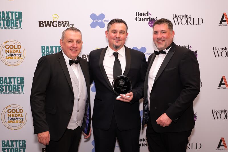 Martin Byrne, area support manager, The Q Café at Teagasc; Phillip Brennan, chef manager at Teagasc Carlow; and Keith Mc Cann, area support manager at The Q Café Company at Teagasc. Photographer: Ruben Morrissey-Fernandez/Ruby Productions