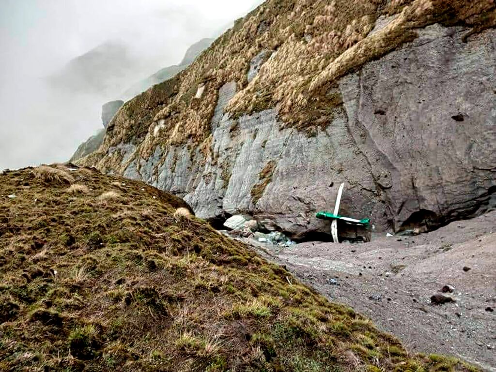 The wreckage of the plane in Nepal. Photograph: Fishtail Air via AP