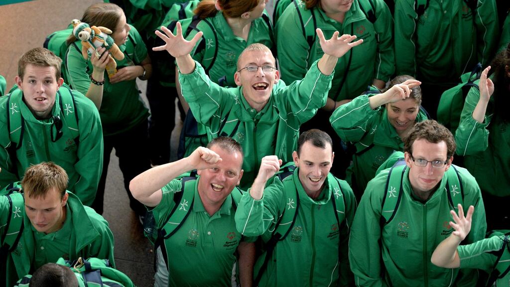 Special Olympics competitors at Dublin Airport in July 2015, getting set to leave for the world summer games in Los Angeles. File photograph: Cyril Byrne/The Irish Times