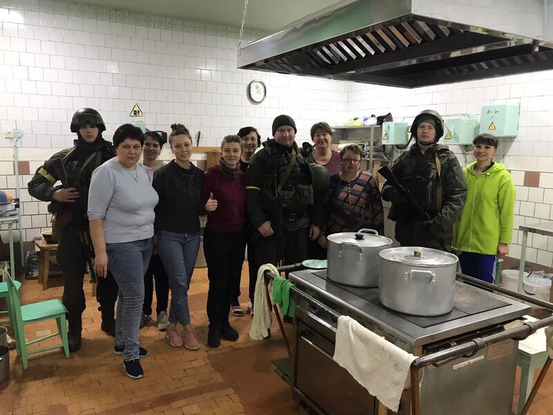 Eugene Kolychev’s mother, Lyudmila, and sister Olga helped prepare food for the Ukrainian armed forces at a school in Chernihiv. One day, shortly after they went home, the school was destroyed by a Russian missile, killing many people