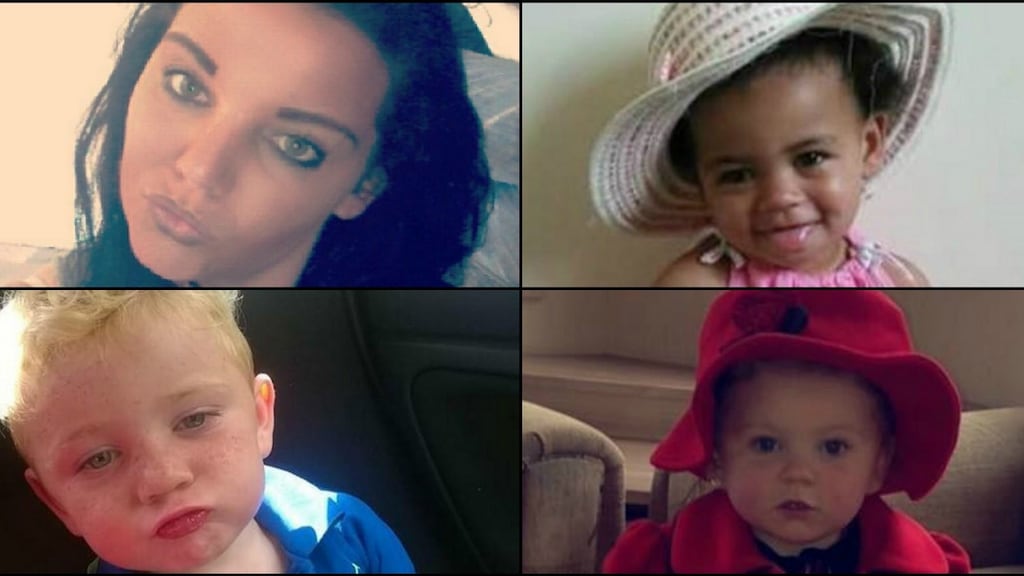 Annmarie O’Brien, her daughter Paris, and her cousin’s  daughters Holly  and  Jordan O’Brien who died in a fire at Kilcronan estate in Clondalkin, Dublin.