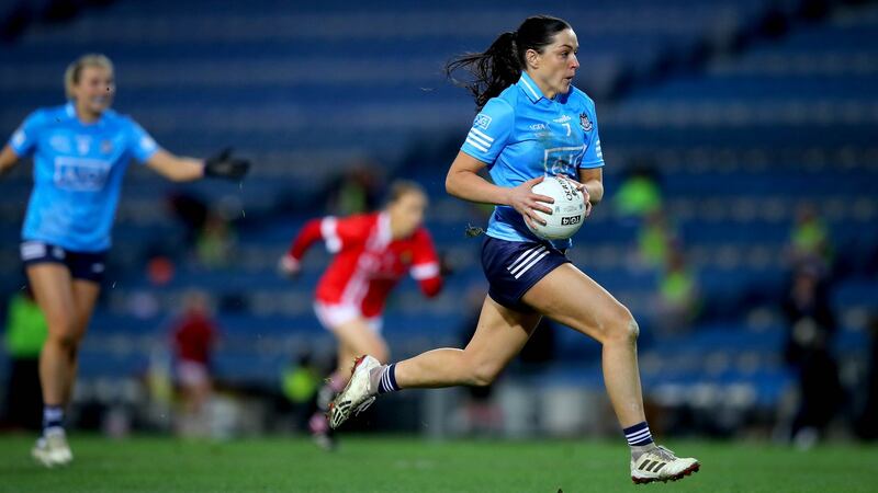Dublin’s Sinéad Goldrick in action against Cork in the TG4 All-Ireland Final at Croke Park. Photograph: Ryan Byrne/Inpho